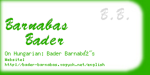 barnabas bader business card